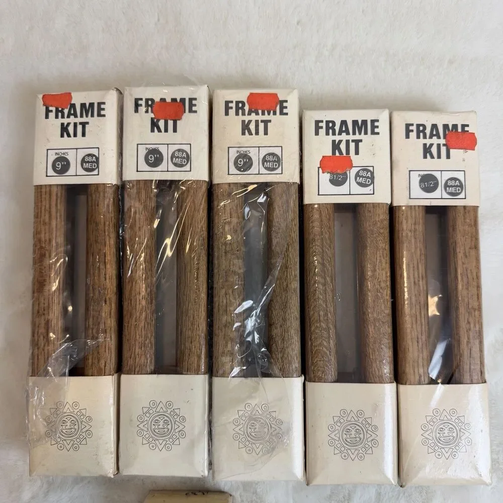 Vintage Hy-Jo Picture Frame Kits Bundle Wooden Deadstock New Rare Brown 88A Med